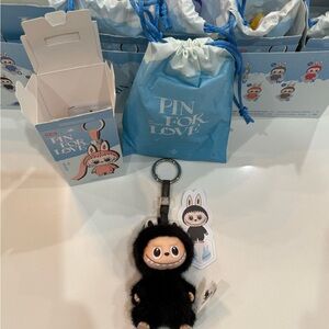 The Monsters AUTHENTIC LABUBU PIN FOR LOVE KEYCHAIN R for RESPECT